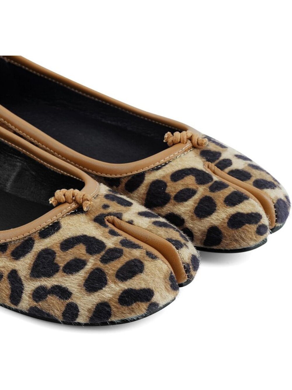 Women's Leapord Brown Round Toe Wide Width Low Heel Comfortable Ballet Flat - Picture 5 of 5
